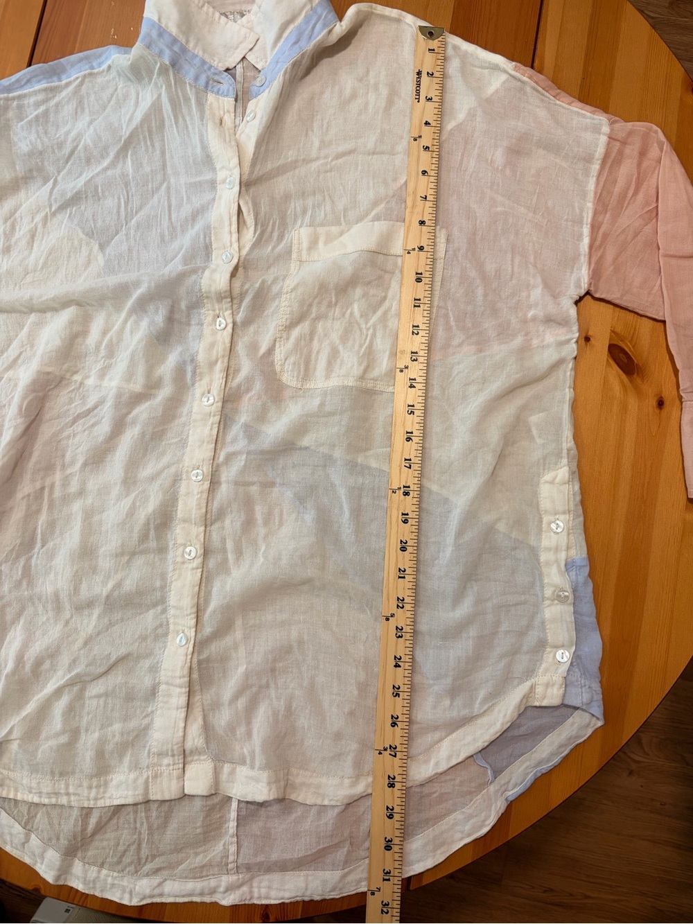 Free People Rainbow Rays Cotton Patchwork Blouse - Picture 9 of 9